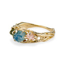 14K yellow gold organically faceted sapphire ring by Olivia Ewing Jewelry