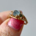 14K Yellow Gold Laurel Sapphire Three Stone Ring by Olivia Ewing Jewelry