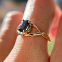 14K Yellow Gold Unity Oval Montana Sapphire Solitaire Ring