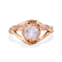 14K Rose Gold Faylin Moonstone Solitaire Ring by Olivia Ewing Jewelry