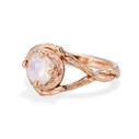 14K Rose Gold Willow branch engagement ring with Moonstone by Olivia Ewing Jewelry