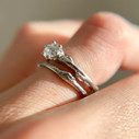 Platinum Aurora Diamond Solitaire Ring by Olivia Ewing Jewelry
