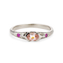 Platinum colorful engagement ring with morganite  by Olivia Ewing Jewelry