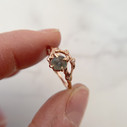14K Rose Gold Naples Montana Sapphire Half Halo Ring by Olivia Ewing Jewelry