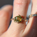 14K Yellow Gold Naples Chartreuse Montana Sapphire Solitaire Ring