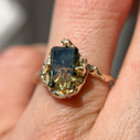 14K Yellow Gold Naples 1.89ct Green Teal Australian Sapphire Solitaire Ring by John Dyer
