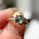 14K Rose Gold Feyre Moss Agate Cluster Ring