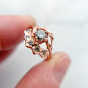 Naples Salt and Pepper Diamond Half Halo Ring by Olivia Ewing Jewelry