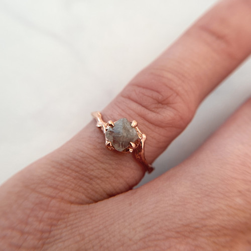 Herkimer Diamond and Raw Diamond Ring – Stone Orchard Jewelry