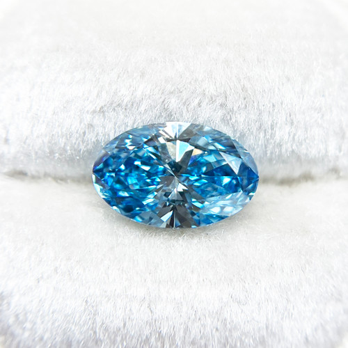 Oval Fancy Vivid Blue Lab Grown Diamond | Loose Gemstone