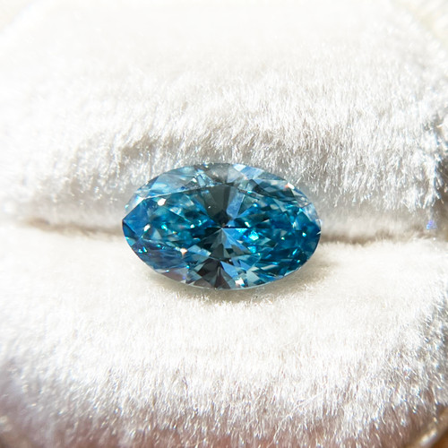 Oval Fancy Vivid Blue Lab Grown Diamond | Loose Gemstone
