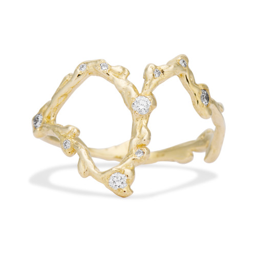 14K Yellow Gold Leo Zodiac Starlight Ring