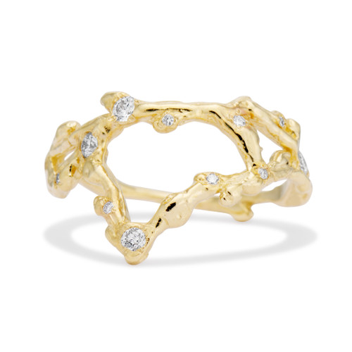 14K Yellow Gold Pisces Zodiac Starlight Ring
