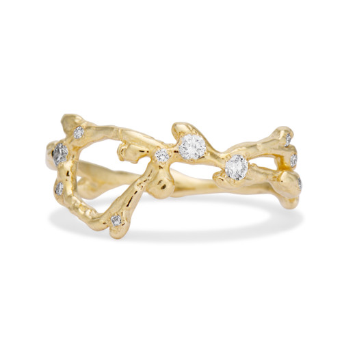 14K Yellow Gold Scorpio Zodiac Starlight Ring