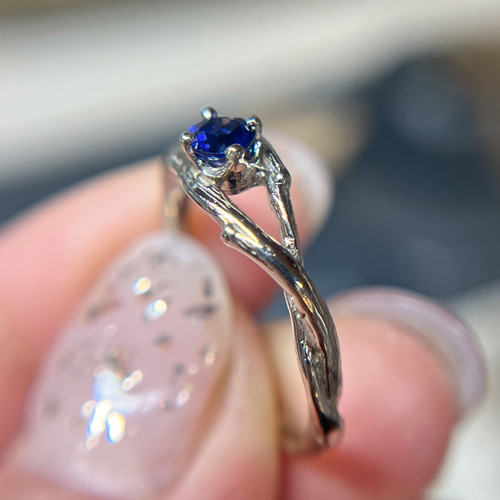 Petite Unity Sapphire Solitaire Engagement Ring Olivia Ewing