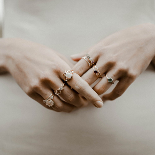 Naples Emerald Cut Quartz Trio Ring | Olivia Ewing