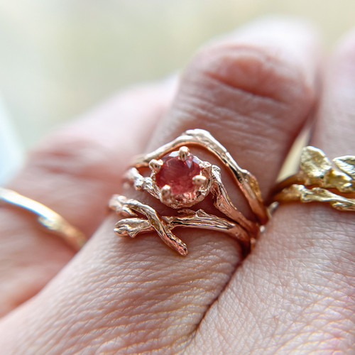 Oregon Sunstone Ring in 14K Gold and Sterling – The Green Jeweler