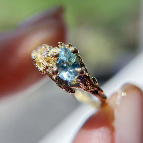 Pale Blue Aquamarine Diamond Cluster Ring Olivia Ewing