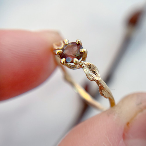 Unique Solitaire Sunstone Ring | Natural Gemstone Ring