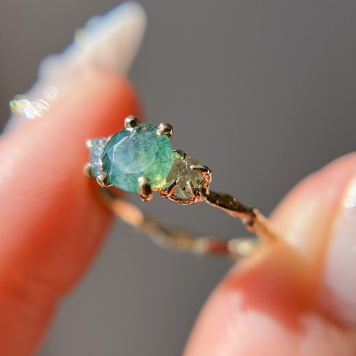 アクセサリー Magliano Napoli ring Naples 3 Stone Ring Setting with Raw Montana Sapphire | Olivia Ewing