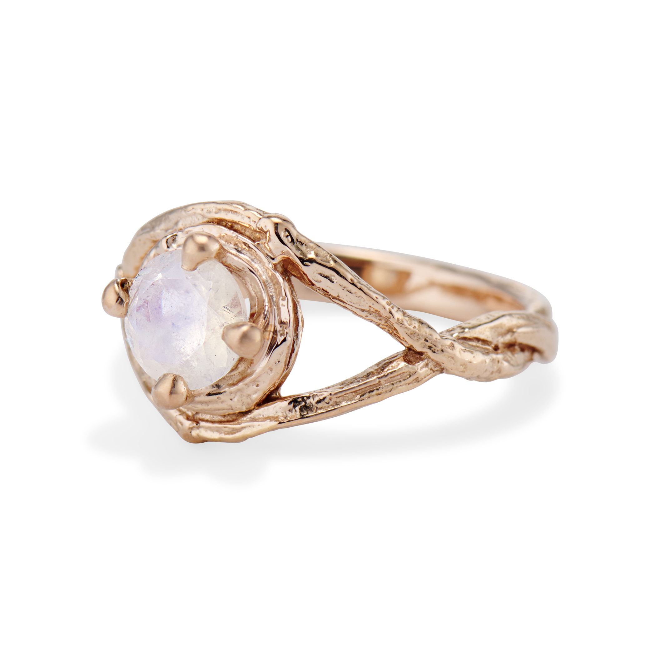 Handmade Moonstone Solitaire Engagement Ring | Olivia Ewing