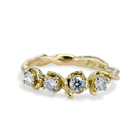 Union Yellow Gold Four Stone Diamond Ring for Sale