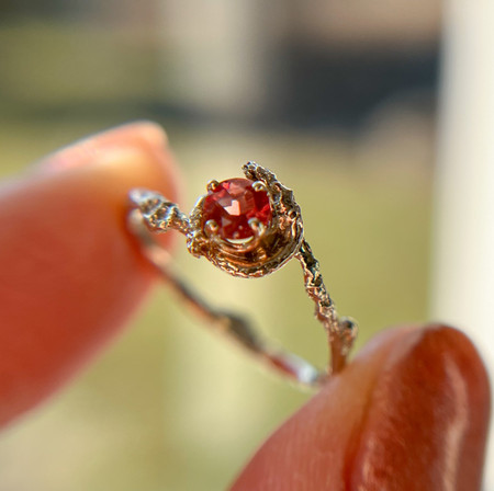 Thalia Oregon Sunstone Solitaire Ring | Ready To Ship