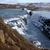 Gullfoss waterfall in its snow-lined canyon on the Golden Circle, Iceland