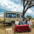Bright Vehicle with Clients Relaxing, Tanzania