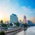 Modern Cairo skyline at sunset above the Nile, Egypt