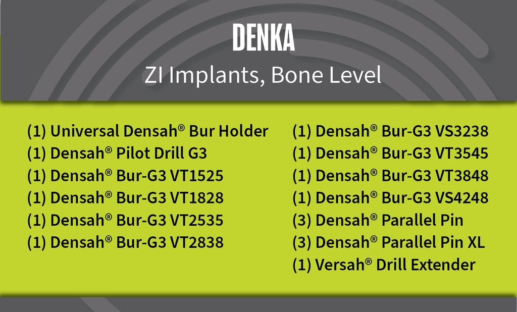 DENKA ZI Implants, Bone Level