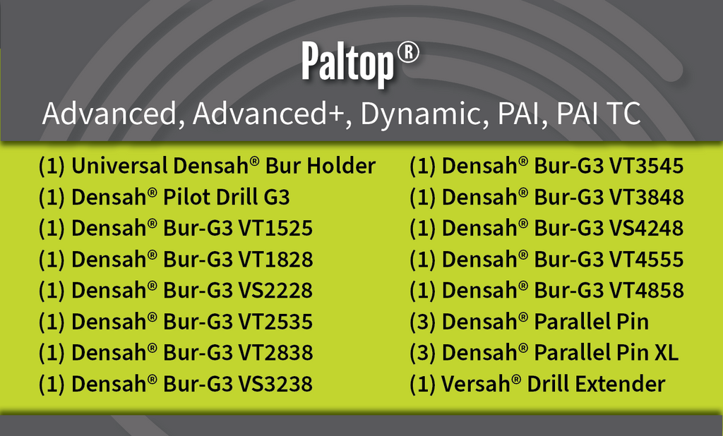 Paltop® Advanced, Advanced+, Dynamic, PAI, PAI TC