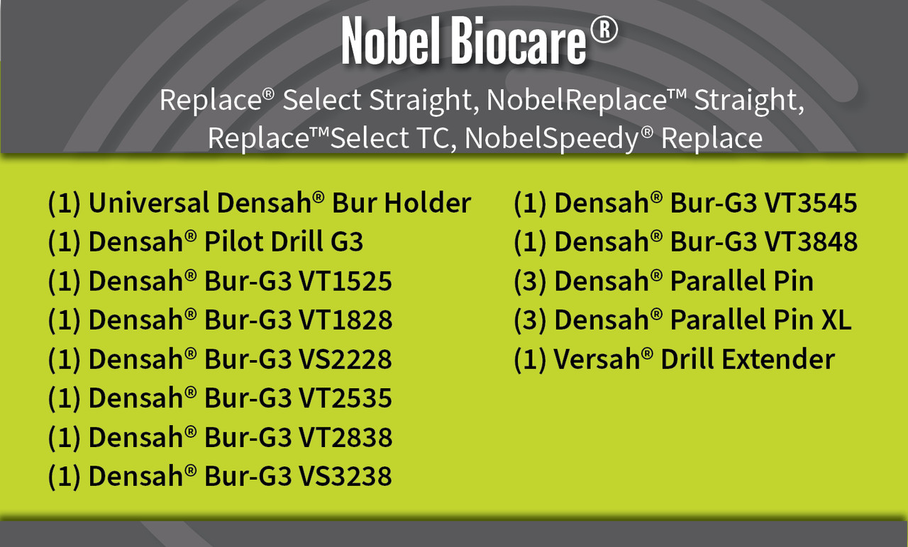 Universal (Regular) DENSAH® Bur Kit with Pilot Drill
