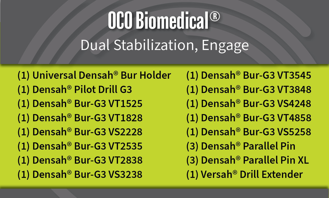 Universal (Regular) DENSAH® Bur Kit with Pilot Drill