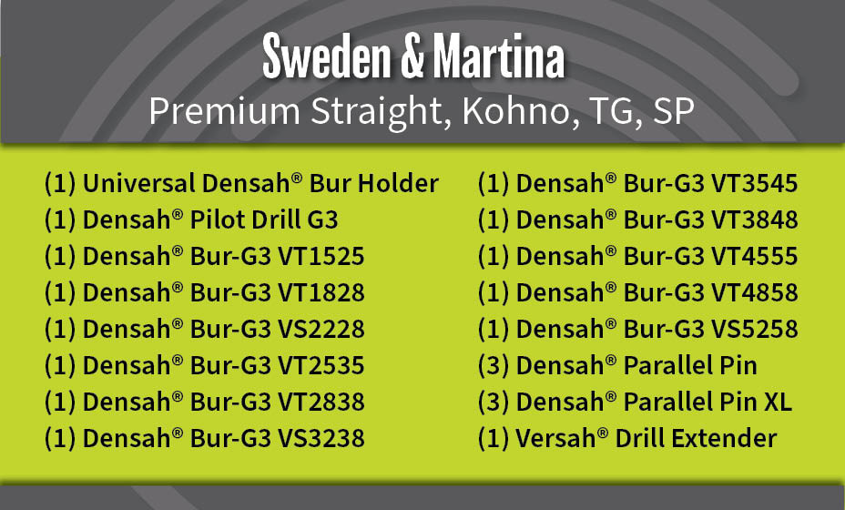 Universal (Regular) DENSAH® Bur Kit with Pilot Drill