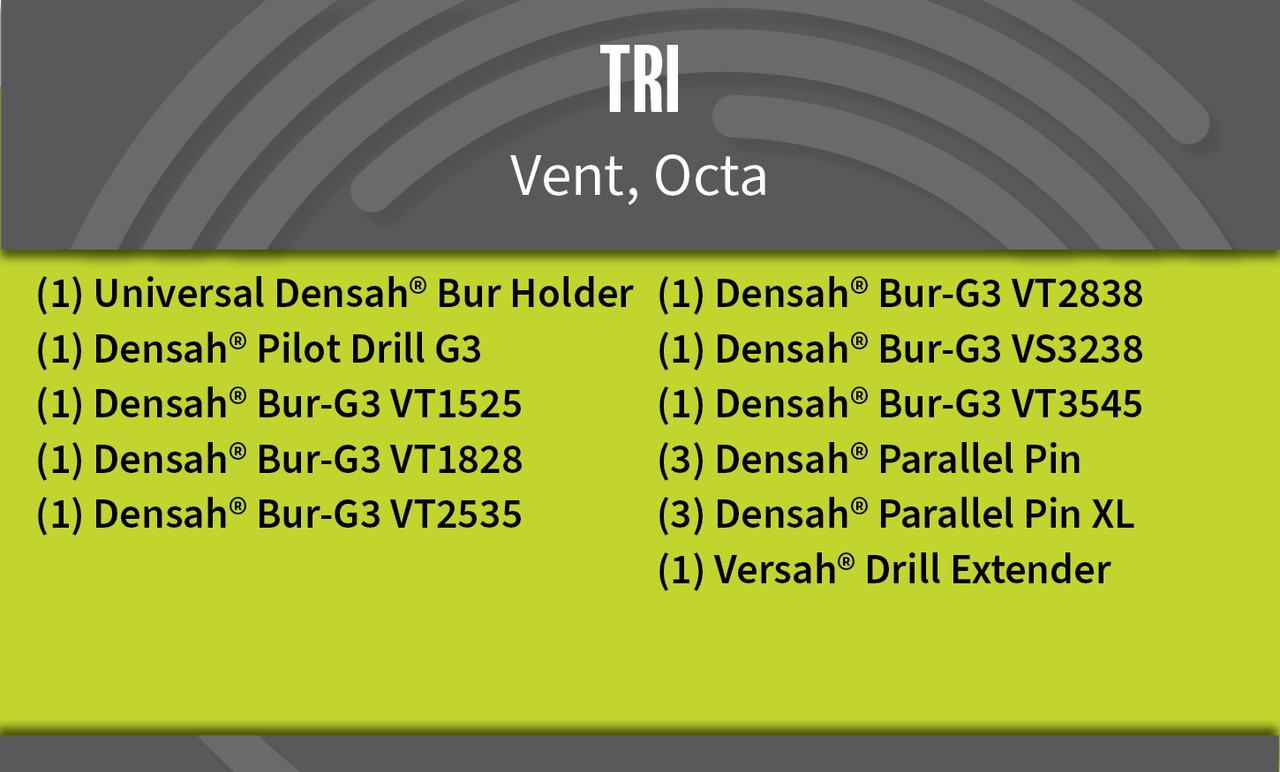 Universal (Regular) DENSAH® Bur Kit with Pilot Drill