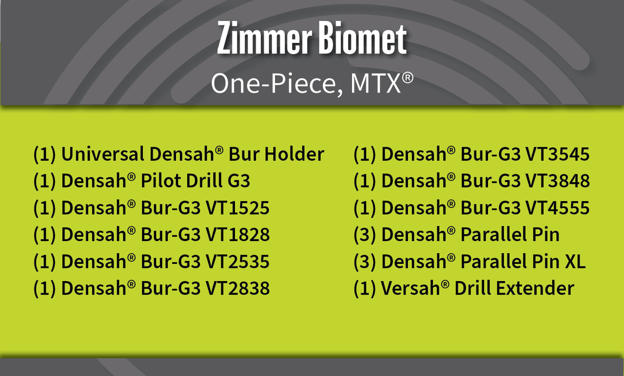 Universal (Regular) DENSAH® Bur Kit with Pilot Drill