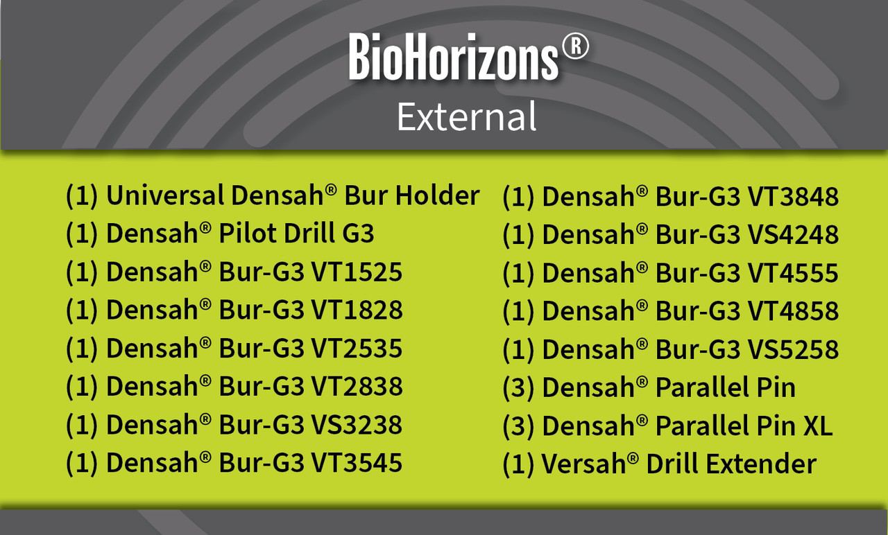 Universal (Regular) DENSAH® Bur Kit with Pilot Drill