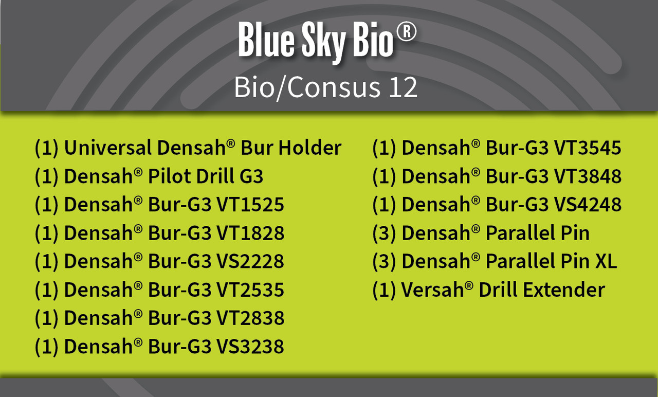 Universal (Regular) DENSAH® Bur Kit with Pilot Drill