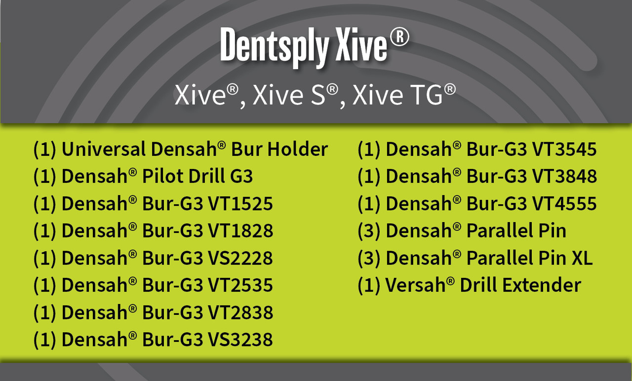 Universal (Regular) DENSAH® Bur Kit with Pilot Drill