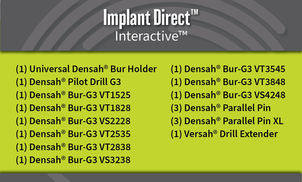 Universal (Regular) DENSAH® Bur Kit with Pilot Drill