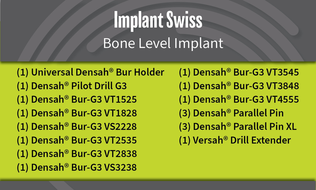 Universal (Regular) DENSAH® Bur Kit with Pilot Drill