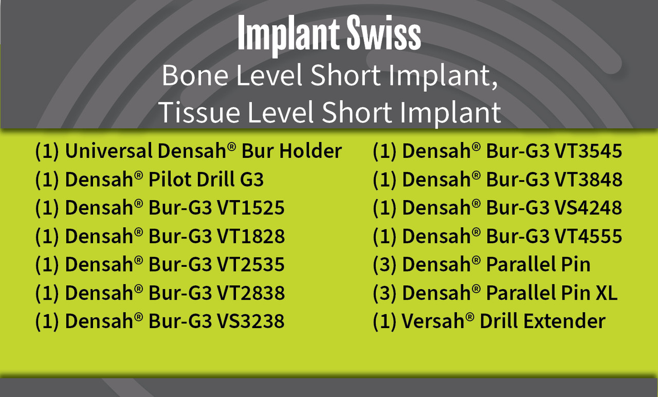 Universal (Regular) DENSAH® Bur Kit with Pilot Drill