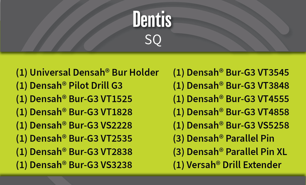 Universal (Regular) DENSAH® Bur Kit with Pilot Drill