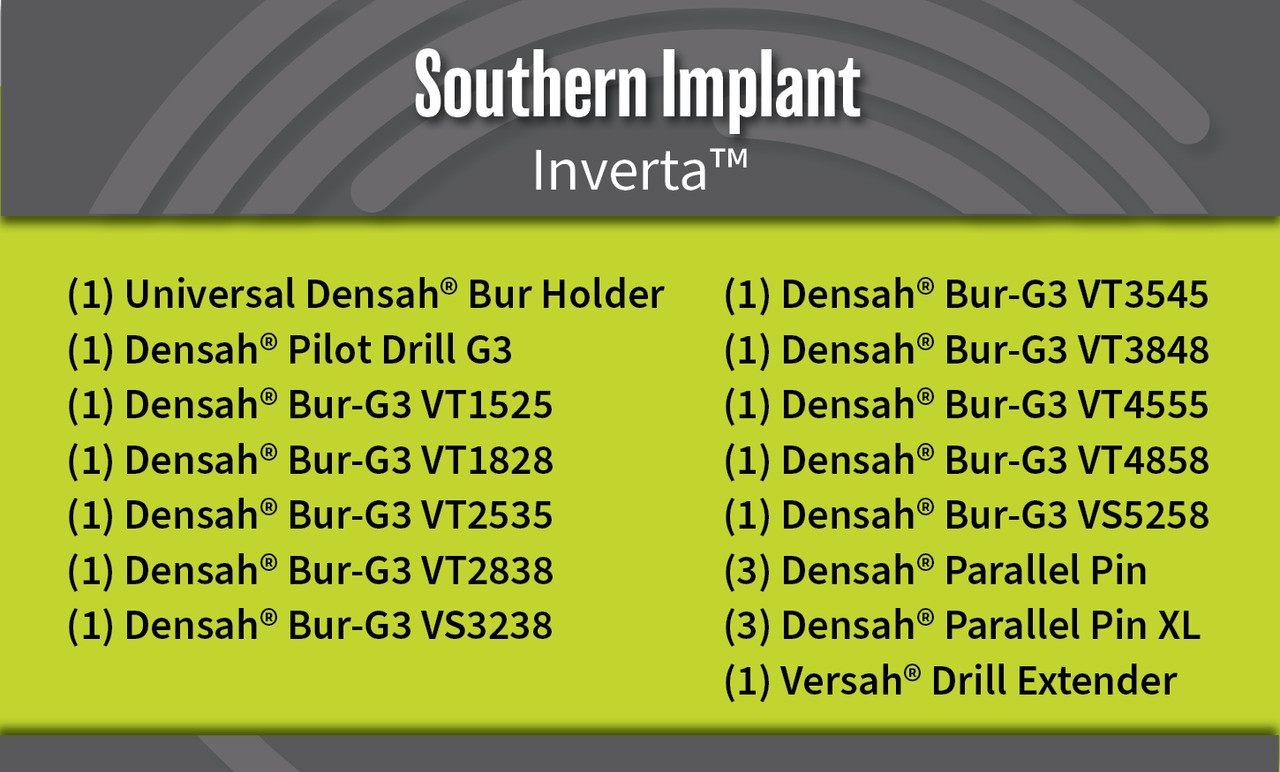 Universal (Regular) DENSAH® Bur Kit with Pilot Drill
