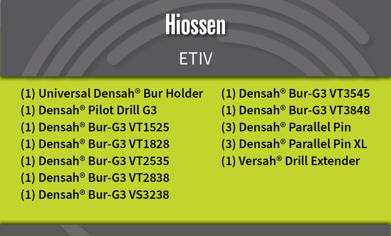 Universal (Regular) DENSAH® Bur Kit with Pilot Drill