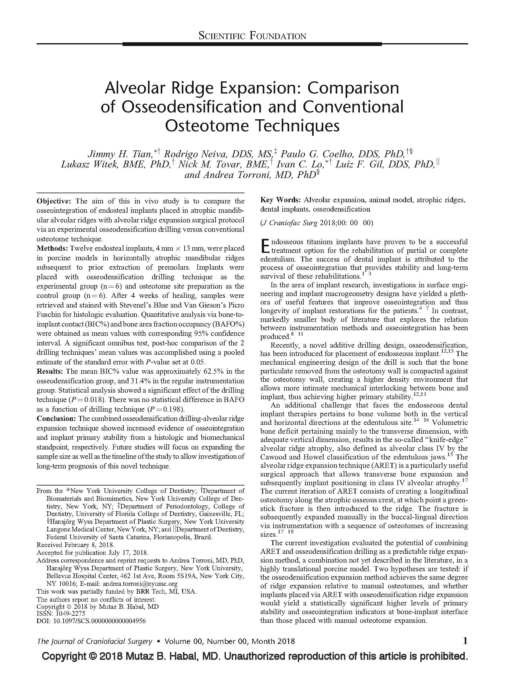 Alveolar expansion, animal model, atrophic ridges, dental implants 