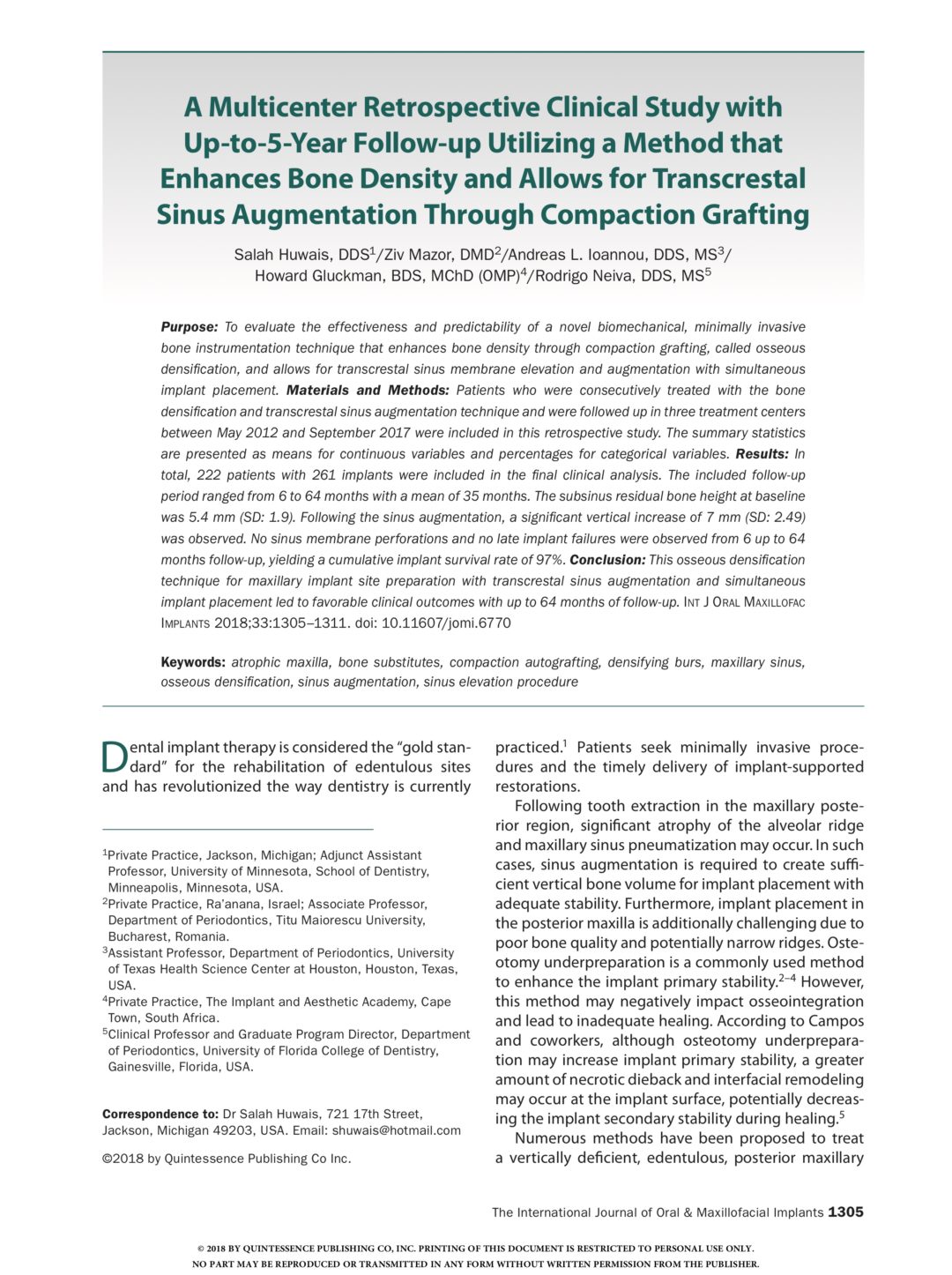 atrophic maxilla, bone substitutes, compaction autografting, maxillary sinus, sinus augmentation