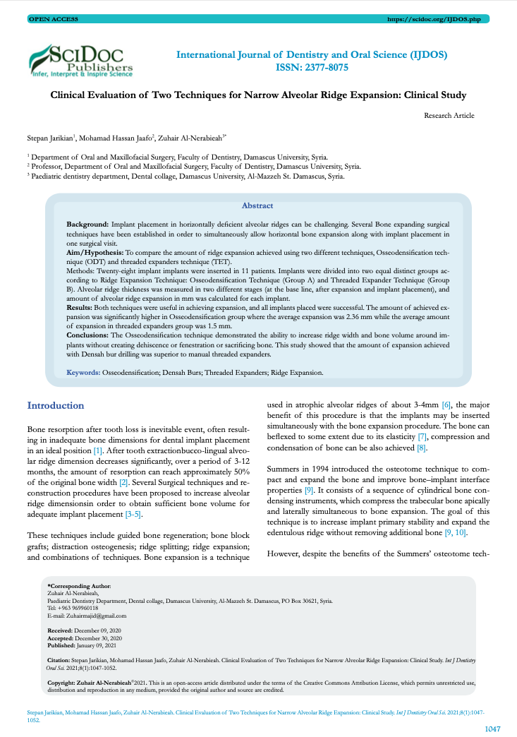 osseodensification, densah burs, threaded expanders, ridge expansion 