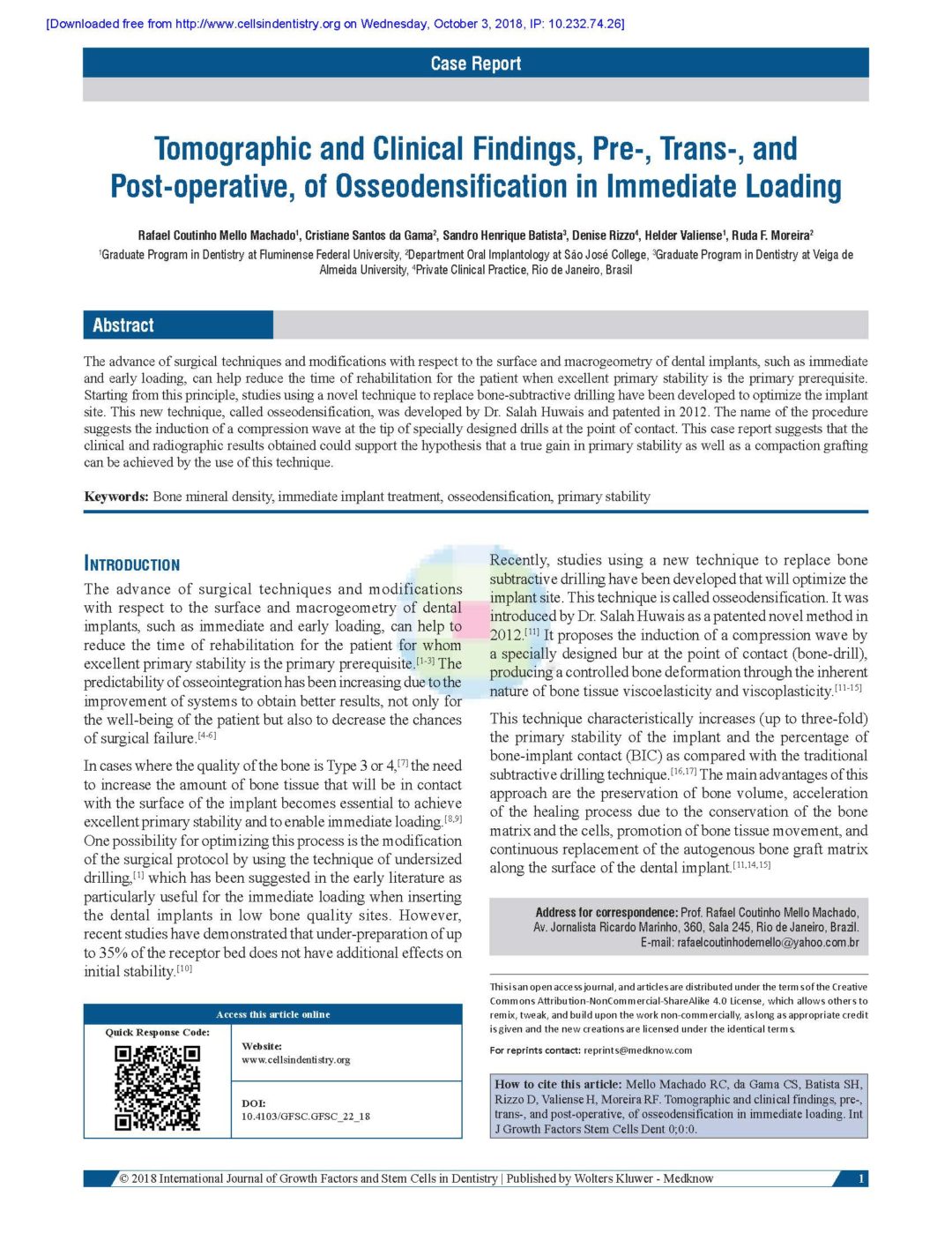 Implant stability, osteotomy 